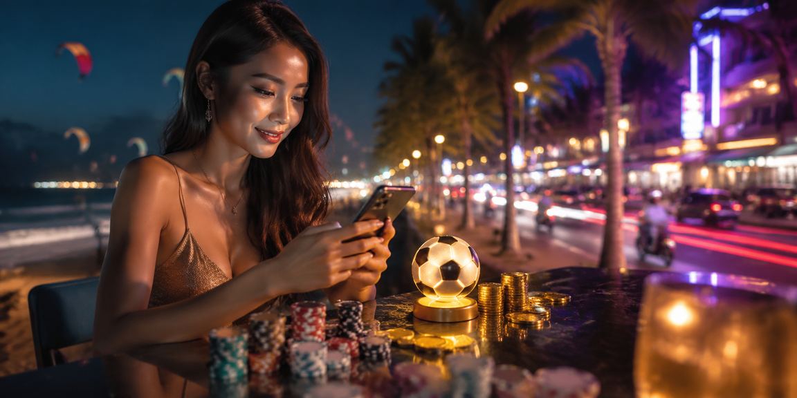 Người dùng tại Mũi Né theo dõi kèo bóng đá trực tiếp trên điện thoại buổi tối